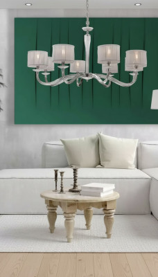 Luxuriöser klassischer Kronleuchter Deckenleuchte weiß Kronenleuchter Lampe