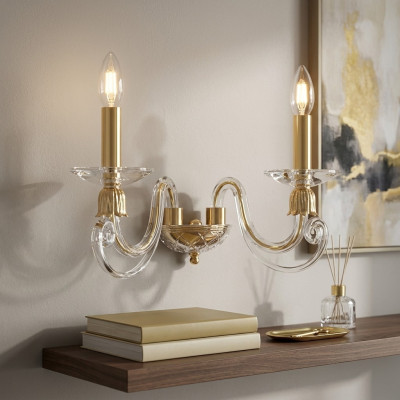Klassische Wandleuchte Lampe Kronleuchter Wandlampen Leuchte Kristall