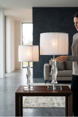 Leuchte Kristall Lampe Tischlampe Weiß Steh Nachttisch Neu Schreibtisch