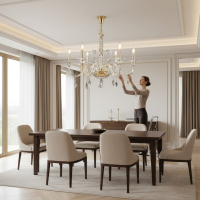 Luster Kristall Kronleuchter Lampe Deckenleuchte Leuchte Hängeleuchte neu