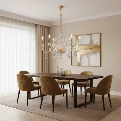 Luster Kristall Kronleuchter Lampe Deckenleuchte Leuchte Hängeleuchte neu