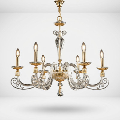 Deckenleuchte Luxus Kronleuchter Kristall Lampe Hängeleuchte Goldene Lampen