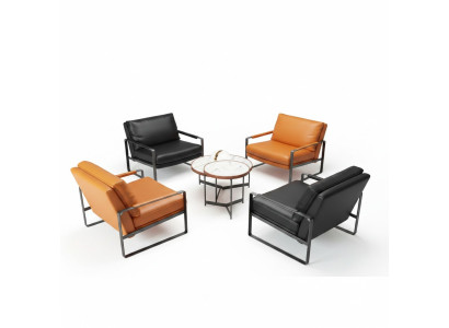 stilvoll 4x Sessel Polster Sitzer Modern Design Leder Sessel Lounge Luxus