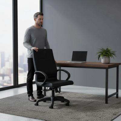 Stilvoll Bürostuhl Schwarz Schreibtischstuhl Drehstuhl Büromöbel Büro Sitzmöbel