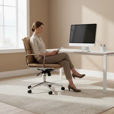 Luxuriöser Drehstuhl Beige Gaming moderner Einzelstuhl Bürostuhl Bürostuhl