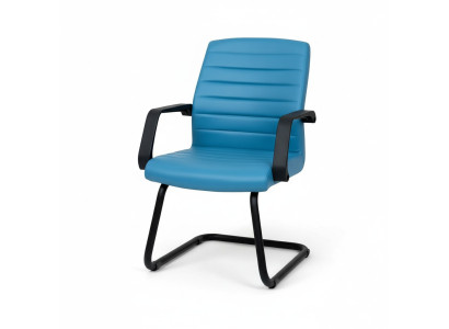 Wartezimmer Praxis Kanzlei Büroeinrichtung Blau Leder Stühle Konferenz Stuhl