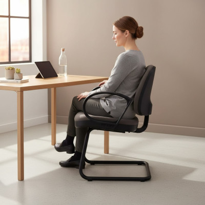 Büromöbel Wartezimmer Praxis Anwaltskanzlei Textilstühle Braun Konferenzstühle