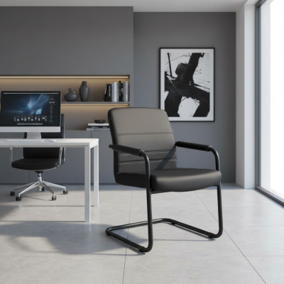 Stuhl Polsterung Kunstleder Bürostühle Modern Computer Stühle Möbel Schwarz