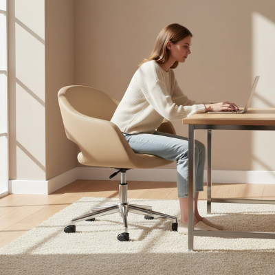 Hochwertiger moderner Bürostuhl Gaming Stuhl Beige Bürostuhl Drehstuhl Neu