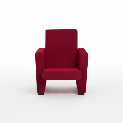 Sessel Sofa 1-Sitzer Design Luxus Rot Stuhl Klassisch Stoff Textil Neu