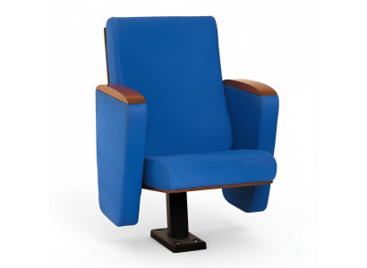 Sessel Art Deco Sessel Sofa 1 Sitzer für Theater Design Luxus Blau Textil