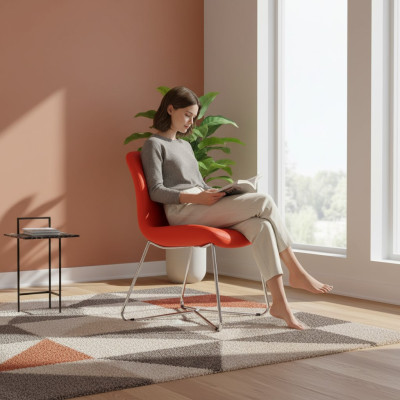 Stühle Luxus Orange Design gepolstert Stühle Büromöbel neue Textilmöbel