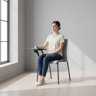 Moderner Sessel Top-Qualität Design stilvoller Grau Sessel Bürostuhl Neu