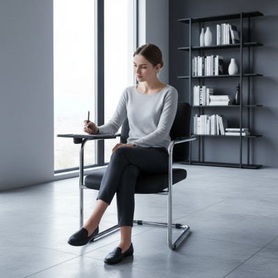 Stilvoller Schwarz Stuhl moderner Stuhl hoher Qualität Design Bürostuhl neu
