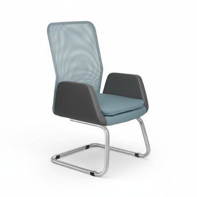Modern Chefsessel stilvoll Gepolsterter Textil Bürostuhl blau Neuer Stuhl