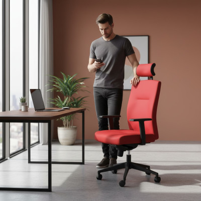 Moderner hochwertiger Gaming Stuhl rot Drehstuhl Chefsessel Bürostuhl neu