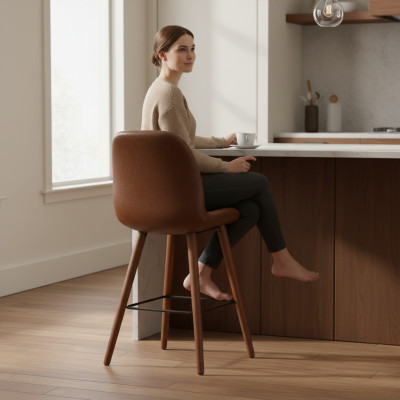 Esszimmerstuhl Luxus Braun Stühle Stuhl Design Lehnstuhl Möbel Holzstuhl Neu