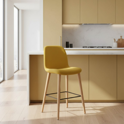 Esszimmerstuhl Luxus Gelb Stühle Stuhl Design Lehnstuhl Möbel Holzstuhl Neu