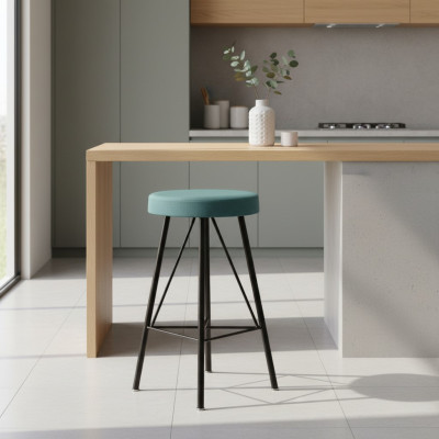 Esszimmerstuhl Luxus rund blau Stühle Stuhl Design Lehnstuhl Möbel Textil Neu