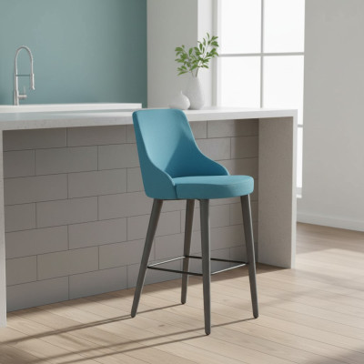 Stilvoll Barhocker Stuhl Designer Holzstuhl Esszimmerstuhl Hocker Bar Blau Neu