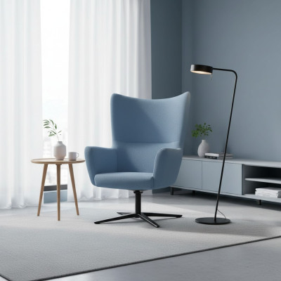 Blauer Sessel Ohrensessel Designer 1-Sitzer Moderner Cocktailsessel