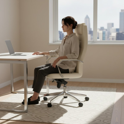 Weißer Sessel Designer Stuhl Bürostühle Drehstuhl Chefsessel Einsitzer