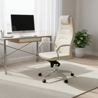 Weißer Sessel Designer Stuhl Bürostühle Drehstuhl Chefsessel Einsitzer
