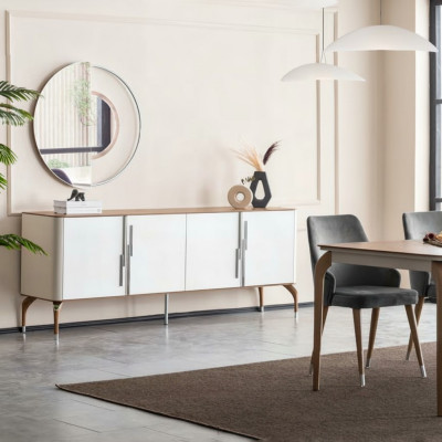 Esszimmer Kommode Sideboard mit Spiegel Modern Neu Luxus Kommoden Holz Design