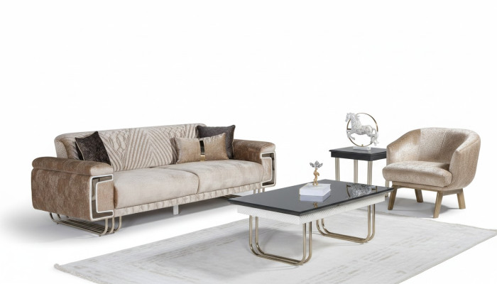 Wohnzimmer Moderne Couchgarnitur Dreisitzer Polster Sessel Couchtisch