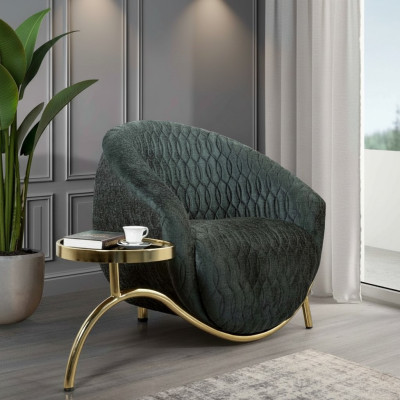 Grüner Polstersessel Designer Loungesessel Möbel Luxuriöser 1-Sitzer