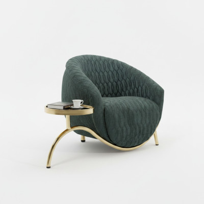 Grüner Polstersessel Designer Loungesessel Möbel Luxuriöser 1-Sitzer