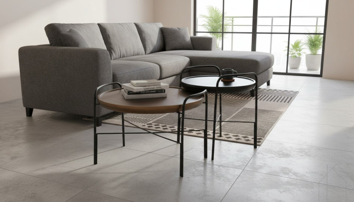 Runder Wohnzimmer Couchtisch Luxus 2x Holztische Designer Möbеl Set 2tlg