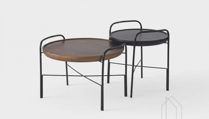 Runder Wohnzimmer Couchtisch Luxus 2x Holztische Designer Möbеl Set 2tlg