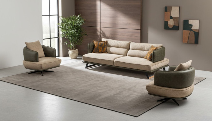 Wohnzimmer Modern Sofa Set Designer Couch Garnitur Polster 3-Sitzer 2x Sessel