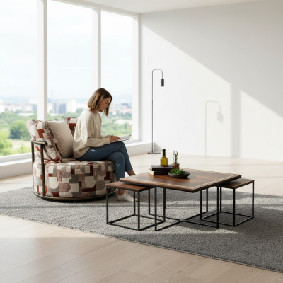 Design Stoff Mehrfarbig Couch Sessel 1 Sitzer Polster Sofas Lounge Club Neu