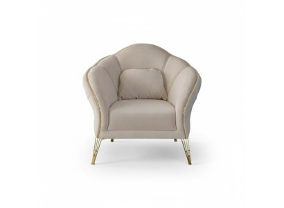 Chesterfield Design Beige Sofa Sessel Polster Couch Couchen 1 Sitzer Neu