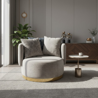 Design Sessel Luxus Einsitzer Modern Lehn Textil 1 Sitz Möbel Einsitzer