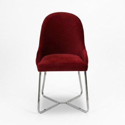 Roter Esszimmerstuhl Designer Küchenstuhl Luxuriöser Edelstahl Lehnstuhl