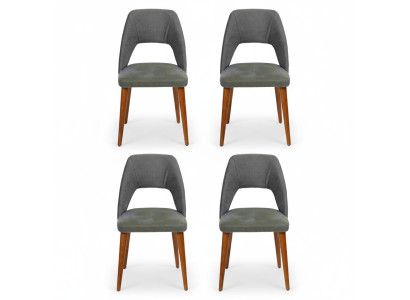 Exklusive Polster 4-er Stuhlset Küchen Möbel Designer Esszimmer Stühle