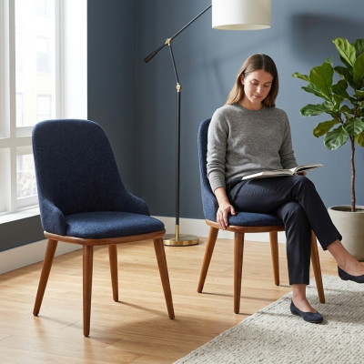 Stilvolle Blaue Esszimmer Stühle Designer Einrichttung Stuhl-Set Möbel