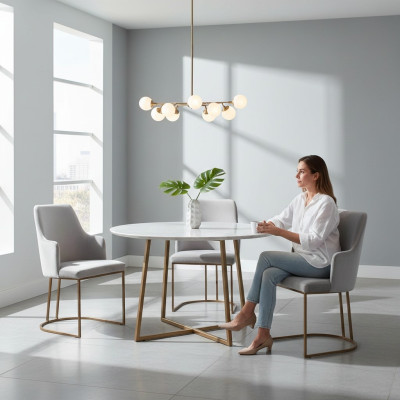 Moderne grau Esszimmerstühle stilvoll Küchenstühle Luxus Design 4x Stühle neu