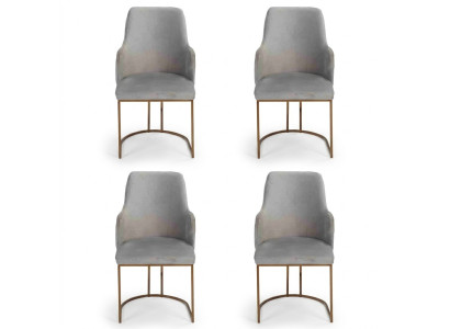 Moderne grau Esszimmerstühle stilvoll Küchenstühle Luxus Design 4x Stühle neu