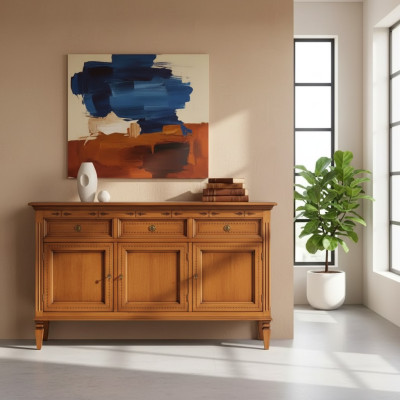 Design Klassisch Kommode Holz Anrichte Braun Sideboard Schrank Neu