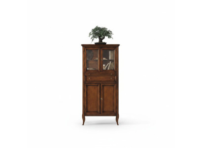 Klassische Schrank Möbel Braun Vitrine Vitrinenschrank Glasschrank Neu