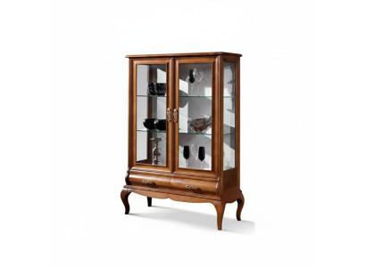 Luxus Holz Vitrine Anrichte Design Braun Italienische Möbel Schrank Neu