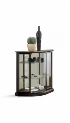 Klassische Vitrine Vitrinenschrank Schrank Glasschrank Braun Vitrine Neu