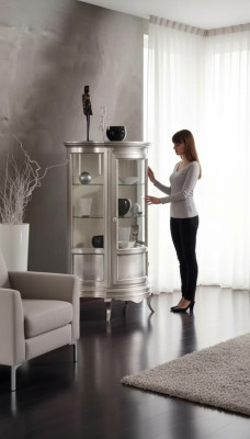 Design Möbel Holz Klassischer Vitrine Schrank Regal Italienische Möbel