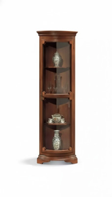 Eckvitrine Wohnzimmer Möbel Anrichte Holz Vitrinen Schrank Braun Neu