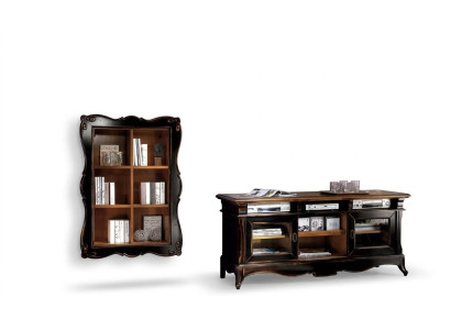 TV Ständer Wohnwand Regale Wohnzimmer Klassische Holz Design Möbel Neu