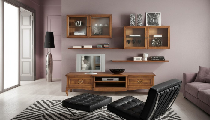 Designer Wohnzimmer 4x Wandschränke Braun Lowboard 7tlg. Wohnwand Neu